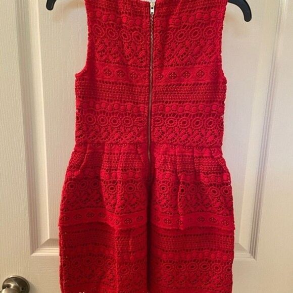 Peek Kids Tessa Tiered Lace Dress Red Girls Size Medium 6-7 NWT - Picture 6 of 9